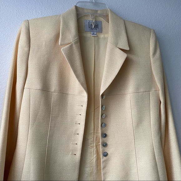 Le Suit Petite Yellow Blazer Jacket - Picture 7 of 11